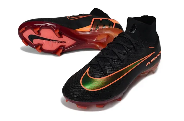 Nike Mercurial Air Zoom Black Orange Green Firm-Ground Soccer Shoes 2