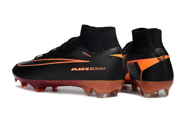 Nike Mercurial Air Zoom Black Orange Green Firm-Ground Soccer Shoes 3