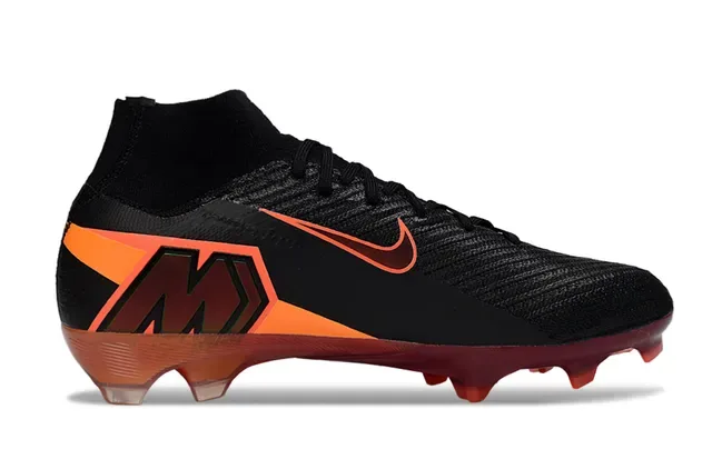 Nike Mercurial Air Zoom Black Orange Green Firm-Ground Soccer Shoes 4