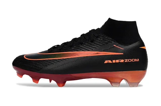 Nike Mercurial Air Zoom Black Orange Green Firm-Ground Soccer Shoes 5