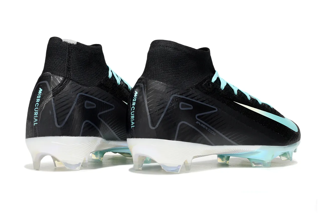 Nike Mercurial Superfly Black Turquoise Iridescent Firm-Ground Soccer Shoes 12