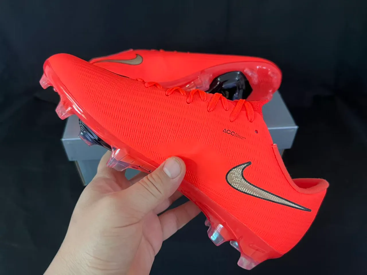 Nike Mercurial Superfly Flyweave Ultra Orange Gold Firm-Ground Soccer Shoes 4