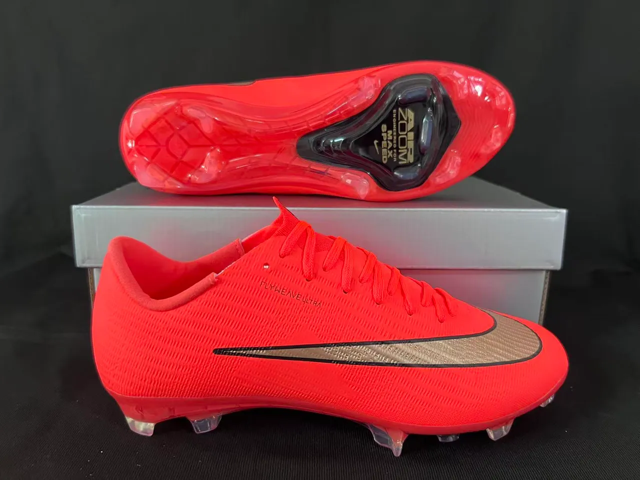 Nike Mercurial Superfly Flyweave Ultra Orange Gold Firm-Ground Soccer Shoes 7