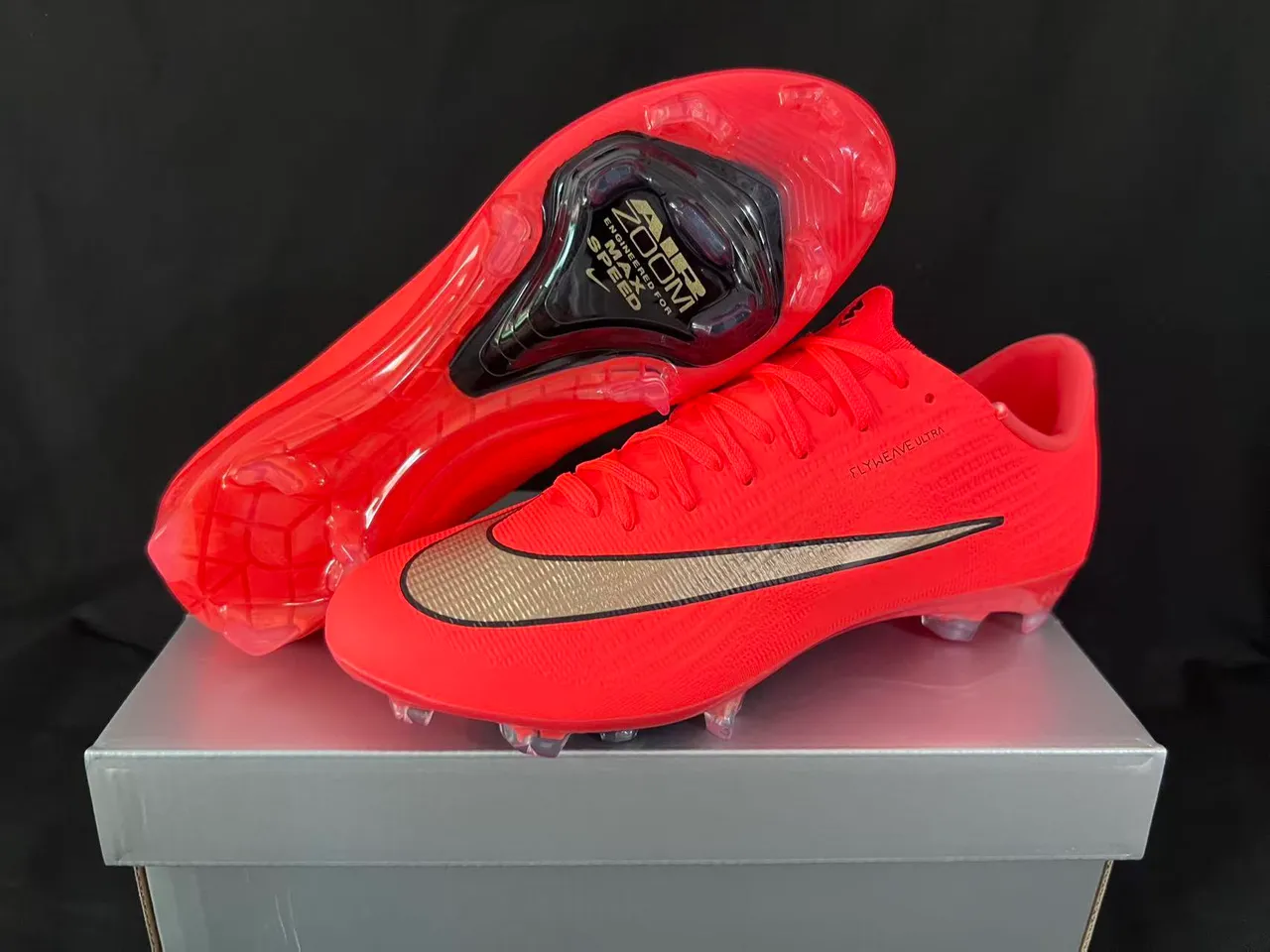 Nike Mercurial Superfly Flyweave Ultra Orange Gold Firm-Ground Soccer Shoes 8