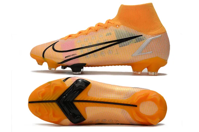 Nike Mercurial Superfly Zapatillas de fútbol naranja y negro para terreno firme 2
