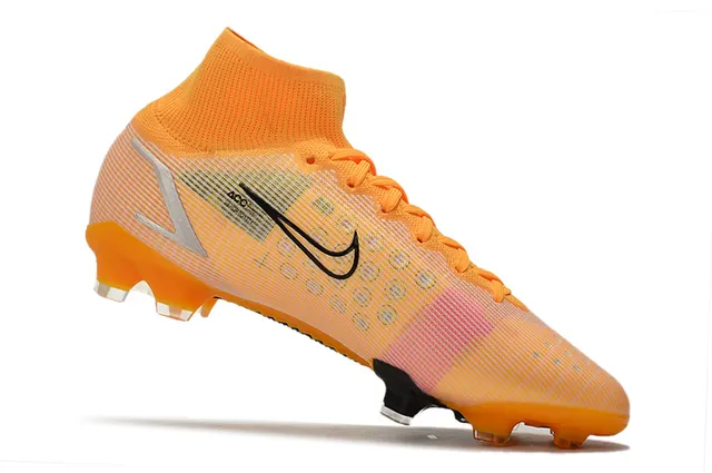 Nike Mercurial Superfly Zapatillas de fútbol naranja y negro para terreno firme 3