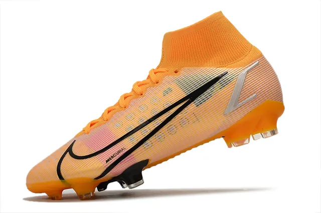 Nike Mercurial Superfly Zapatillas de fútbol naranja y negro para terreno firme 4