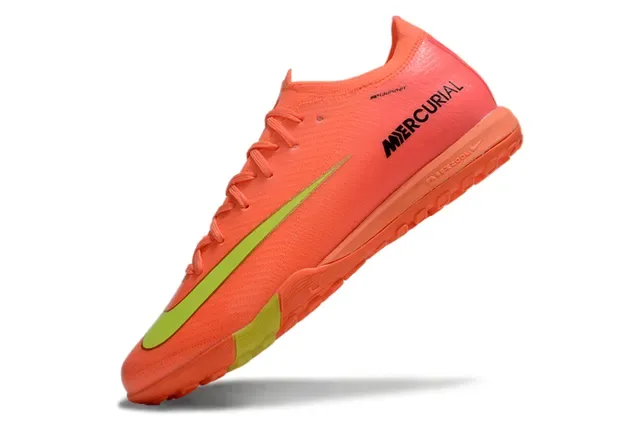 Nike Mercurial Turf Orange et Vert Néon Chaussures de football 3