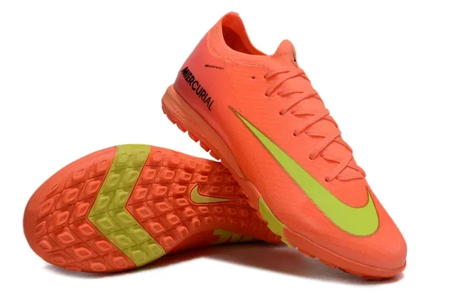 Nike Mercurial Turf Orange et Vert Néon Chaussures de football 4