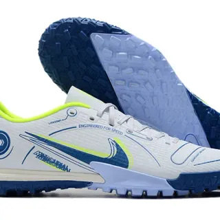 Nike Mercurial Turf White Blue Neon Lime Turf Soccer Shoes