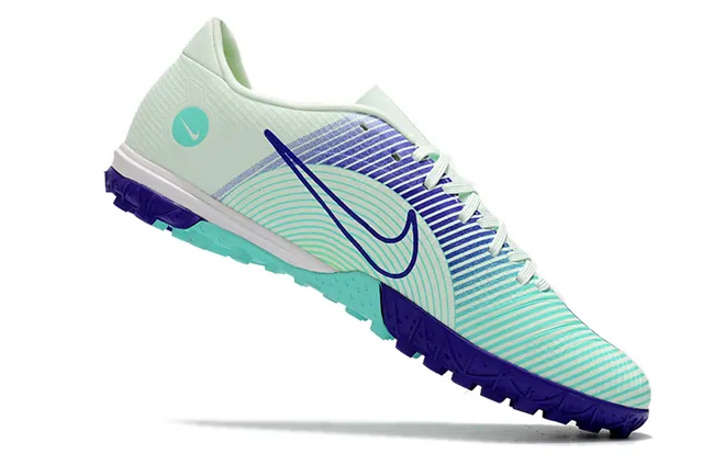 Nike Mercurial Turf branco azul neon lime Turf sapatos de futebol 8