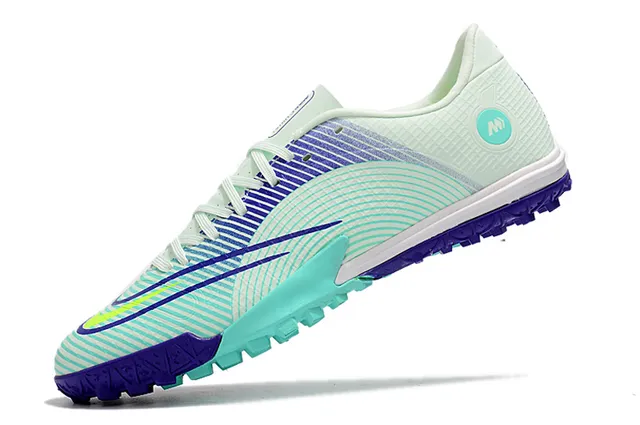Nike Mercurial Turf branco azul neon lime Turf sapatos de futebol 9