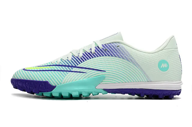 Nike Mercurial Turf branco azul neon lime Turf sapatos de futebol 14