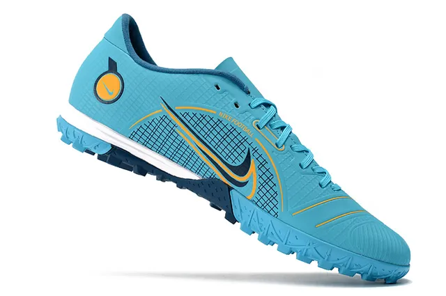 Nike Mercurial Turf branco azul neon lime Turf sapatos de futebol 15