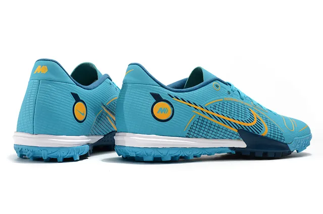 Nike Mercurial Turf branco azul neon lime Turf sapatos de futebol 18