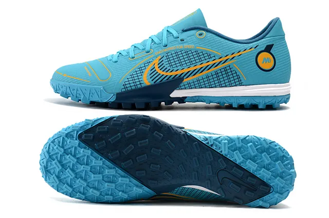 Nike Mercurial Turf branco azul neon lime Turf sapatos de futebol 20