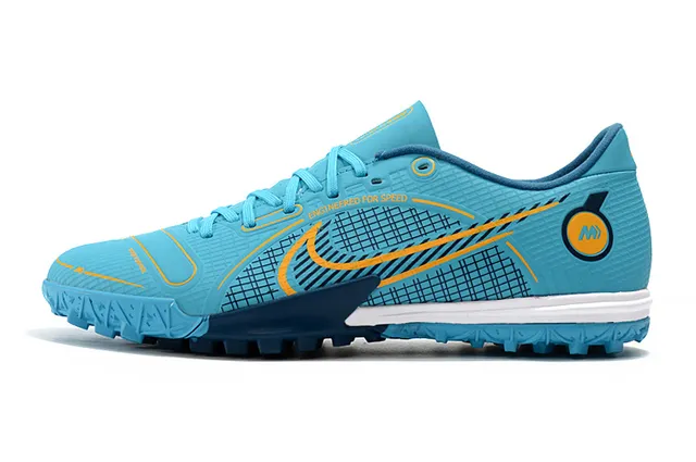 Nike Mercurial Turf branco azul neon lime Turf sapatos de futebol 21