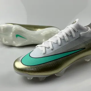 Nike Mercurial Vapor Gold Green Metallic Overlay Mint Swoosh Firm-Ground Soccer Shoes