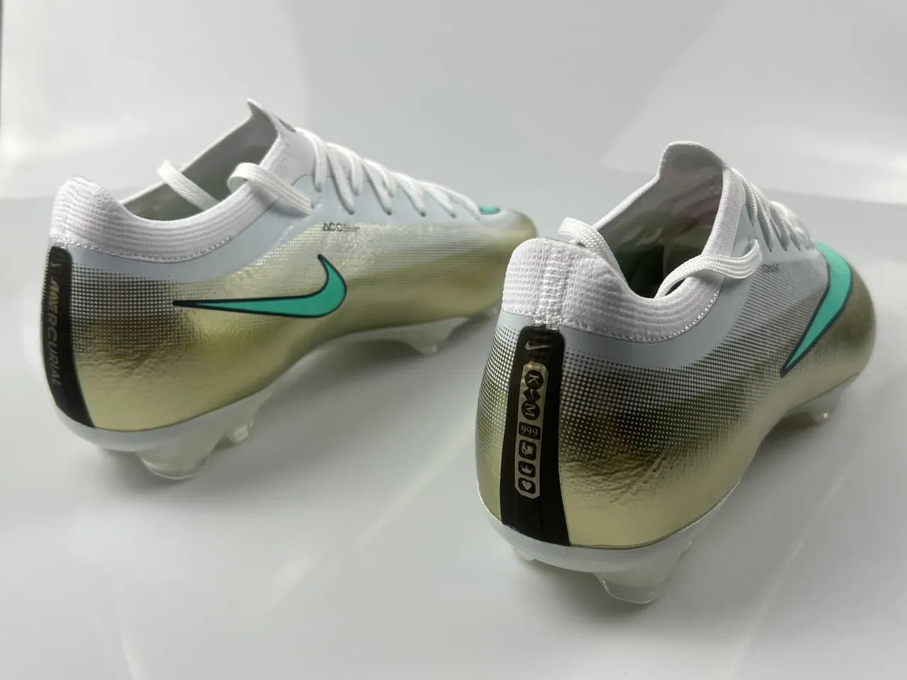 Nike Mercurial Vapor Gold Green Metallic Overlay Mint Swoosh Firm-Ground Soccer Shoes 3
