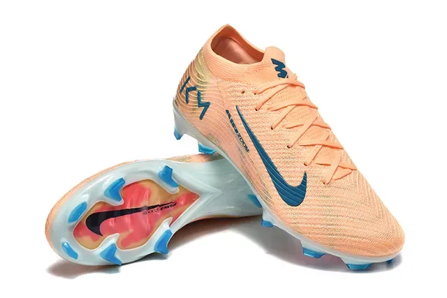 Nike Mercurial Vapor KM Peach Blue Firm-Ground Soccer Shoes 7