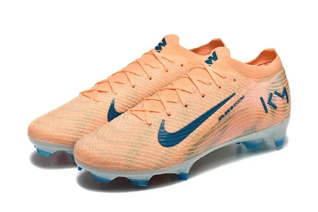 Nike Mercurial Vapor KM Peach Blue Firm-Ground Soccer Shoes 8