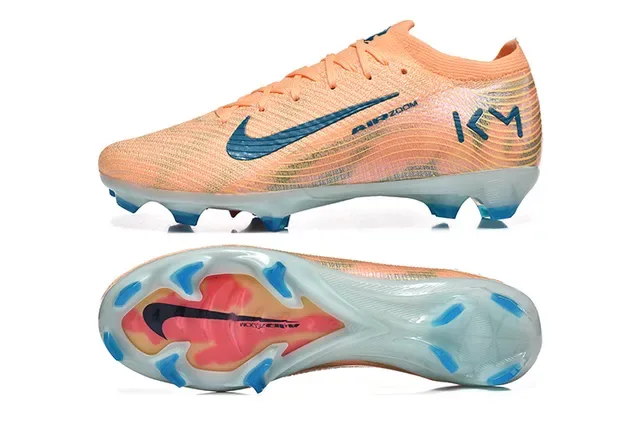 Nike Mercurial Vapor KM Peach Blue Firm-Ground Soccer Shoes 9