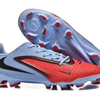 Nike Mercurial Vapor Light Blue and Red Firm-Ground Soccer Shoes