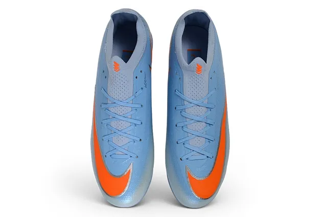 Nike Mercurial Vapor Bleu clair orange pour terrain ferme chaussures de football 2
