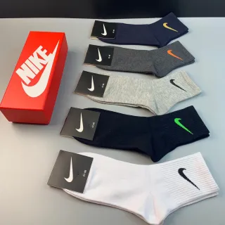 Nike Multicolor Ribbed Cuff Swoosh Logo Accent Socks