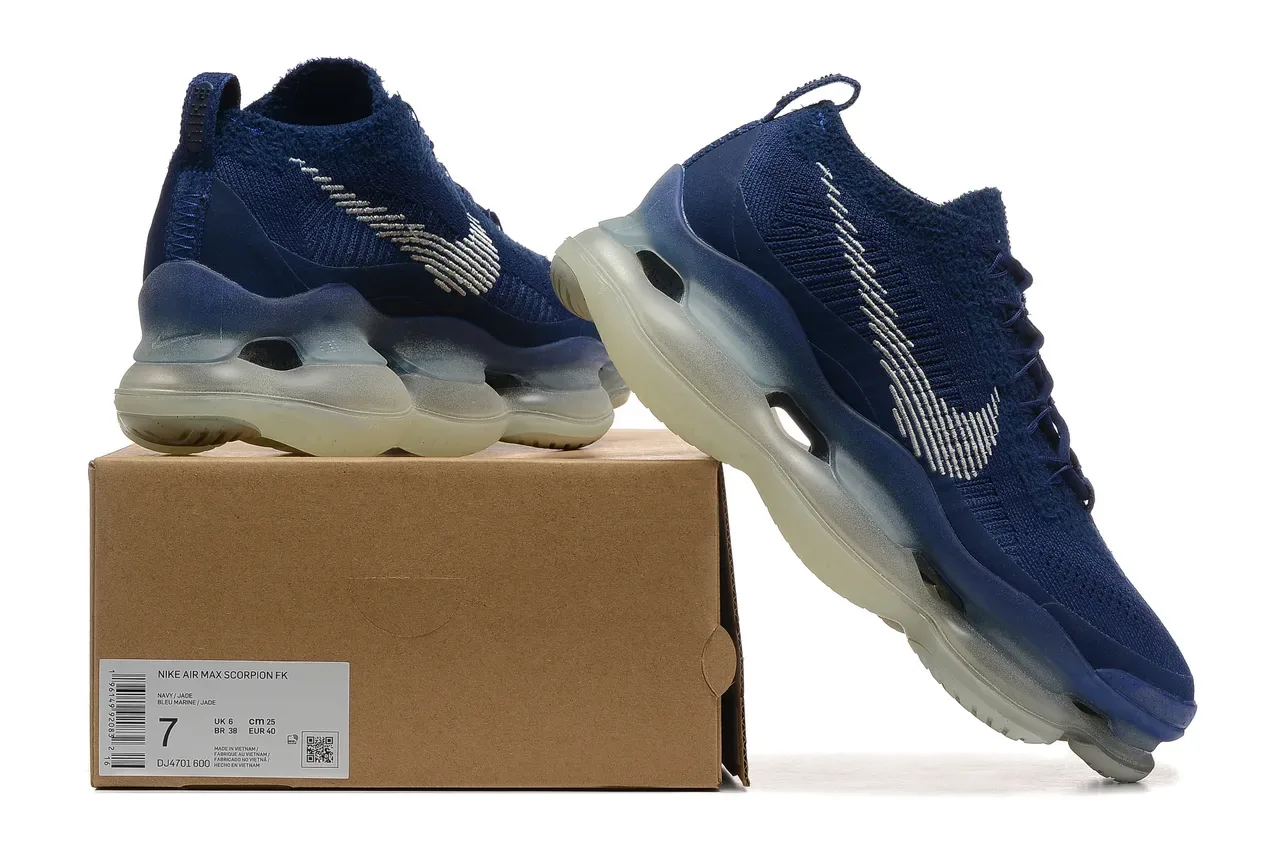 Nike Navy Transparent Knit Upper Full-Length Visible Air Unit Lifestyle Sneakers 2