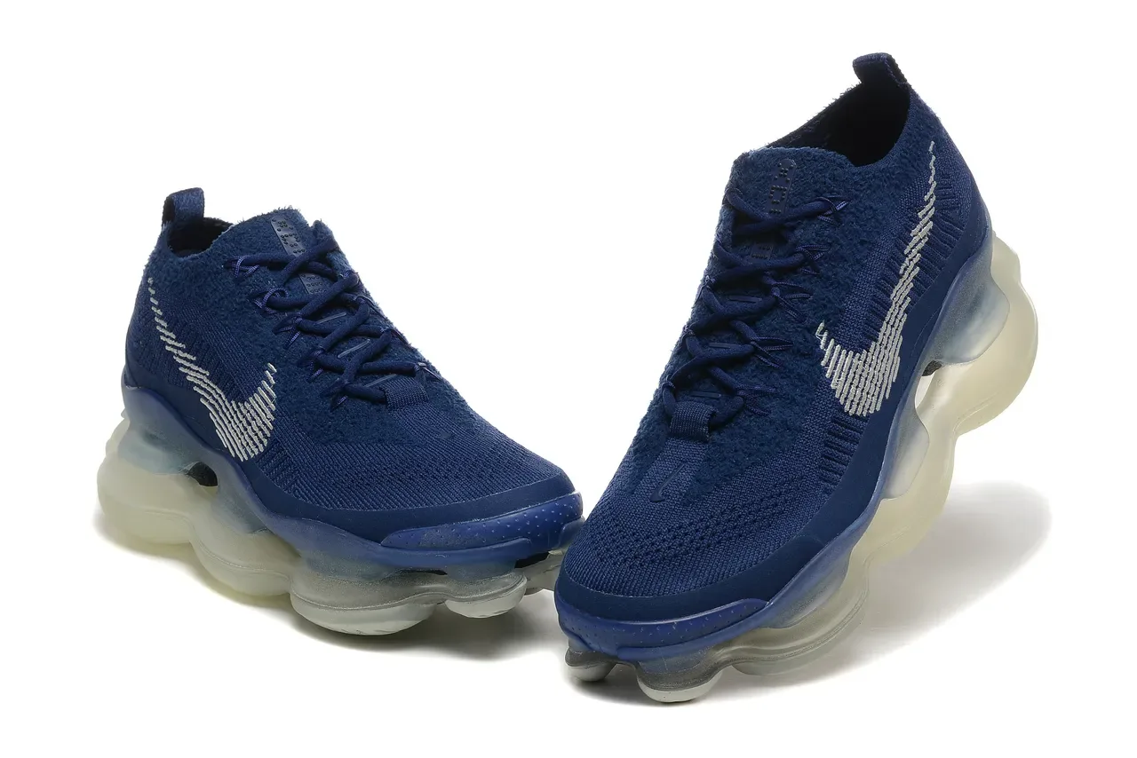 Nike Navy Transparent Knit Upper Full-Length Visible Air Unit Lifestyle Sneakers 4