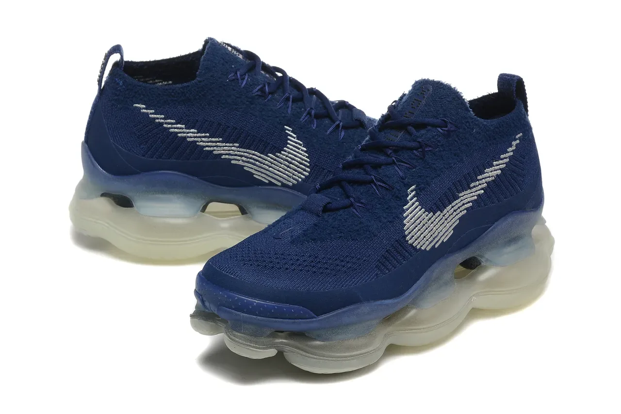 Nike Navy Transparent Knit Upper Full-Length Visible Air Unit Lifestyle Sneakers 6