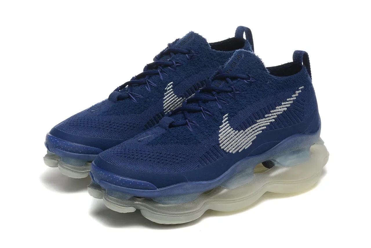 Nike Navy Transparent Knit Upper Full-Length Visible Air Unit Lifestyle Sneakers 8