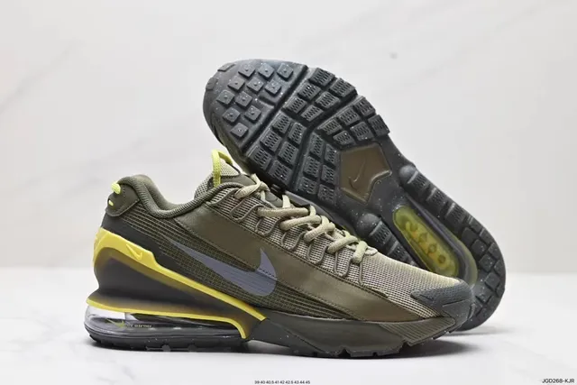 Nike Olive Green and Yellow Air Cushion Lifestyle Sneakers 6