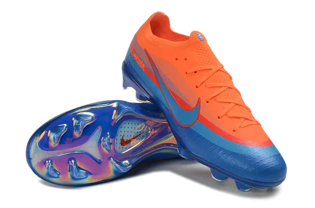 Nike Orange Blue Low-Cut Sock-Fit Upper Translucent Iridescent Heel Counter Firm-Ground Soccer Shoes 3