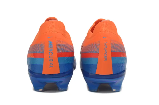 Nike Orange Blue Low-Cut Sock-Fit Upper Translucent Iridescent Heel Counter Firm-Ground Soccer Shoes 4