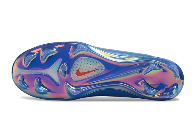 Nike Orange Blue Low-Cut Sock-Fit Upper Translucent Iridescent Heel Counter Firm-Ground Soccer Shoes 6