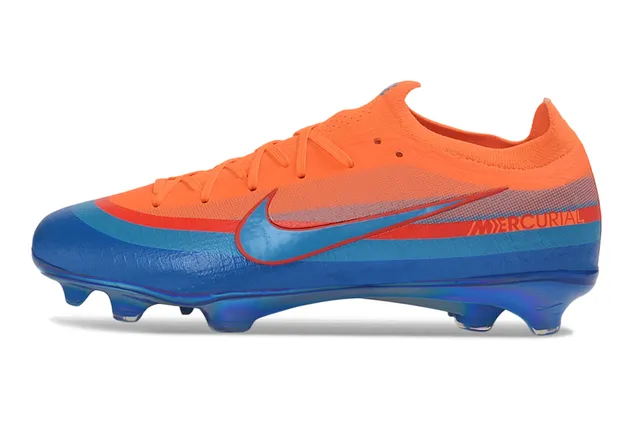Nike Orange Blue Low-Cut Sock-Fit Upper Translucent Iridescent Heel Counter Firm-Ground Soccer Shoes 8