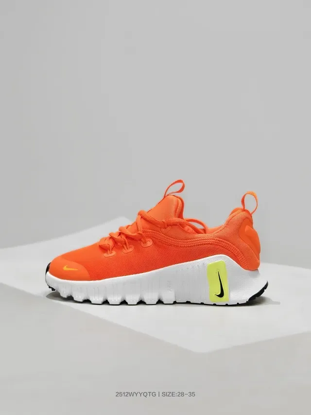 Nike Orange Green Knit Upper Sculpted Wavy Midsole Lifestyle Sneakers 4