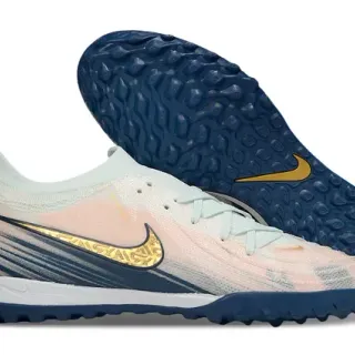 Nike Zapatos de Fútbol Turf Naranja Navy Knit Upper Gradient Mesh