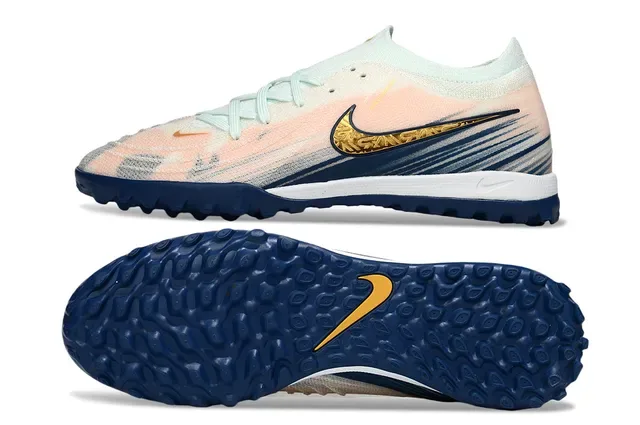Nike Orange Navy Knit Upper Gradient Mesh Turf Soccer Shoes 6