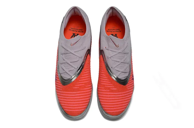 Nike Orange Rose Tricot Supérieur Réfléchissant Argent Swoosh Gazon Football Chaussures 2