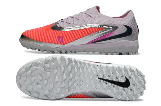 Nike Orange Rose Tricot Supérieur Réfléchissant Argent Swoosh Gazon Football Chaussures 5