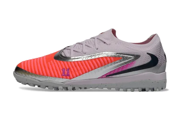 Nike Orange Rose Tricot Supérieur Réfléchissant Argent Swoosh Gazon Football Chaussures 8