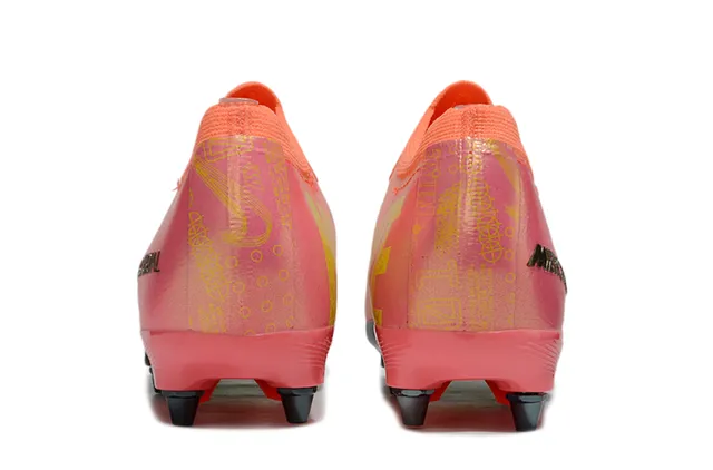 Nike Orange Yellow Low-Cut Sock-Fit Upper Iridescent Synthetic Firm-Ground Soccer Shoes 4