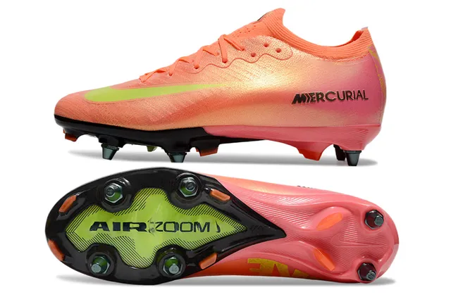 Nike Orange Yellow Low-Cut Sock-Fit Upper Iridescent Synthetic Firm-Ground Soccer Shoes 5