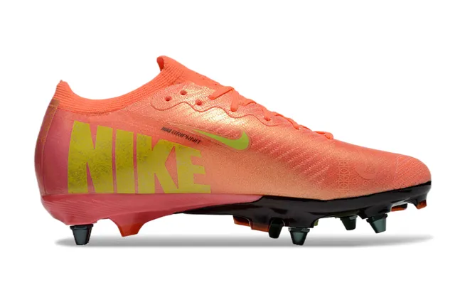 Nike Orange Yellow Low-Cut Sock-Fit Upper Iridescent Synthetic Firm-Ground Soccer Shoes 7