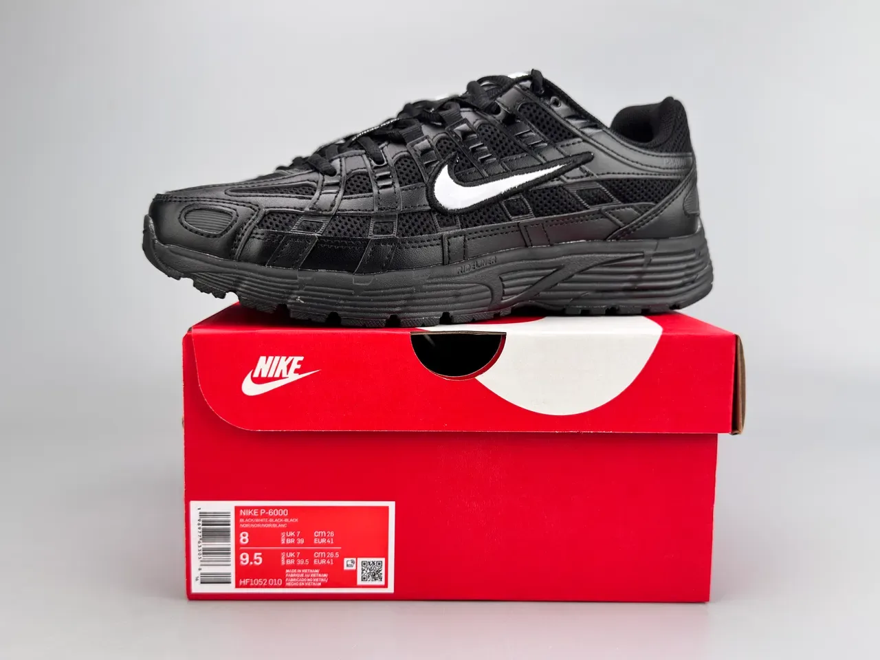 Nike P-6000 Black White Swoosh Lifestyle Sneakers 2