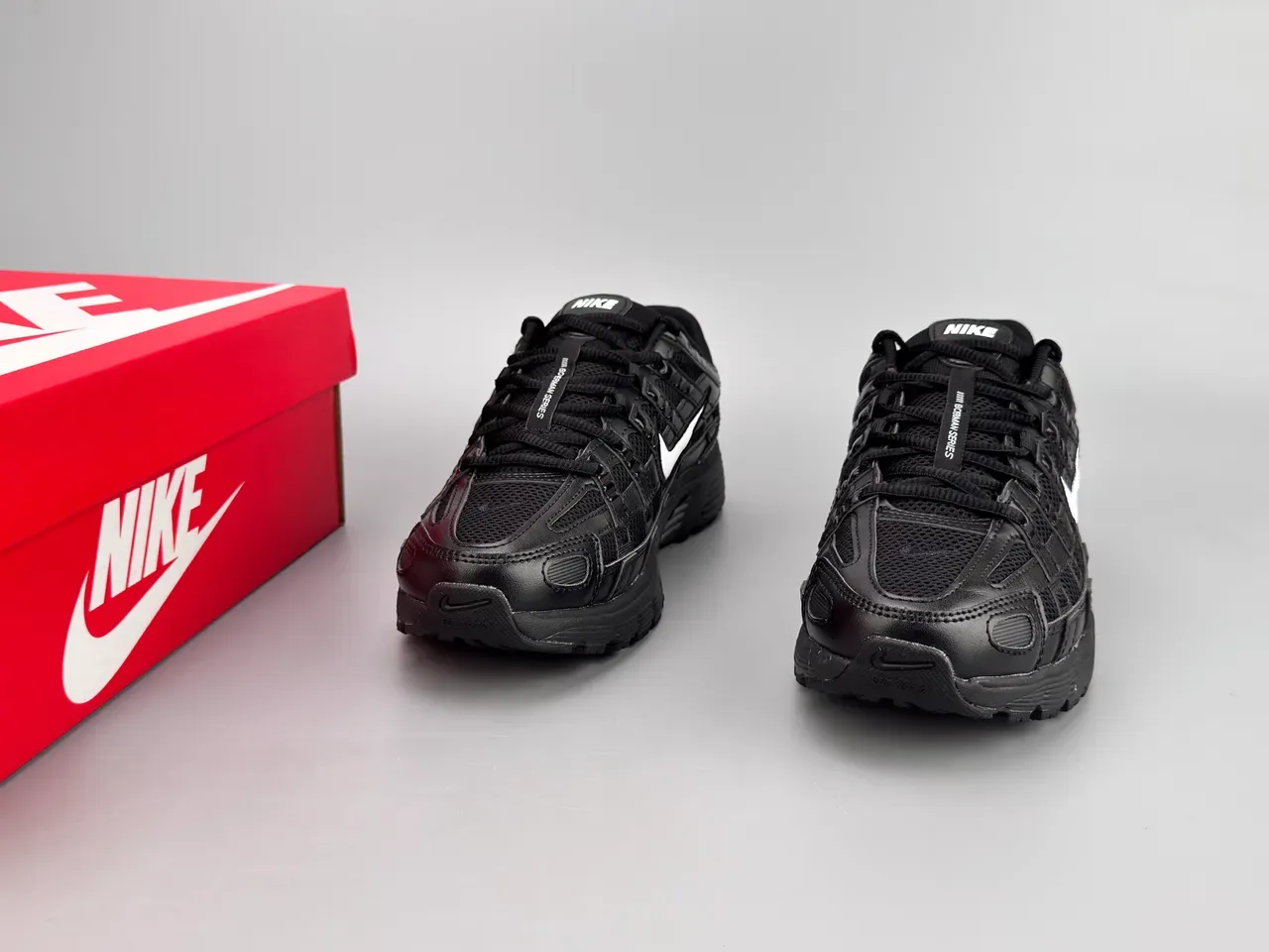 Nike P-6000 Black White Swoosh Lifestyle Sneakers 3