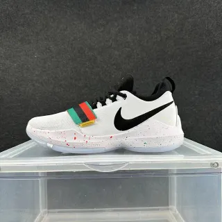 Nike PG Low-Top सफेद काला कलर ब्लॉक स्ट्रैप बास्केटबॉल जूते